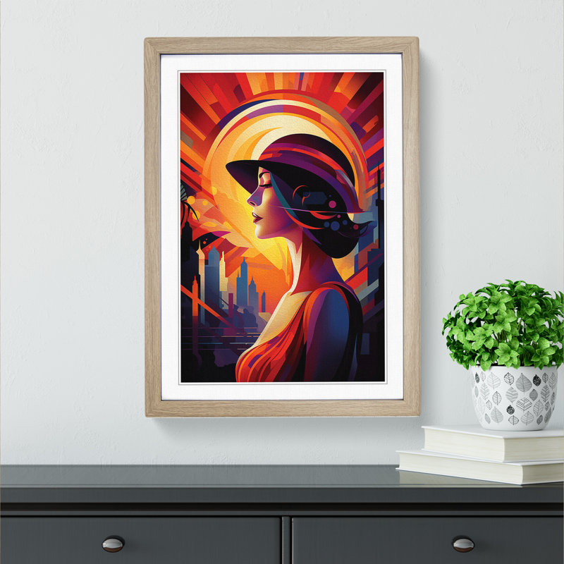 Single Picture Frame Print on Wood, 34cm H x 25cm W, Oak Framed