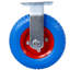 2 roulettes 8 pouces à roulettes plates et fixes, moyeu en acier avec roulements à billes, essieu centré à alésage 5/8 po - Bleu