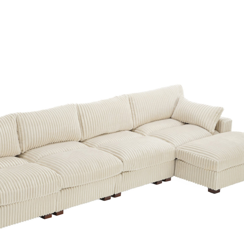 Canapé modulaire réversible 6 pièces en fausse fourrure de lapin avec canapé modulaire réversible 6 pièces