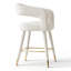 Tabouret de bar à dossier arrondi de 61 cm (24 po) recouvert de chenille avec repose-pieds doré-169682631