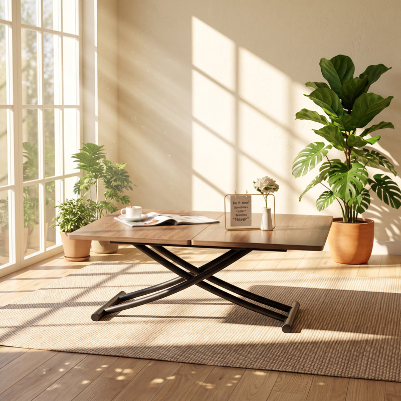 Table basse convertible à hauteur réglable de 43,3 po x P 39,3 po x H 29 po Droom