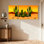 Cactus, paysage désertique avec cactus et montagnes, ensemble de 3 impressions sur toile