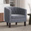 Fauteuil demi-tonneau capitonné en lin Evelie 28,25 po Evelie-87868502