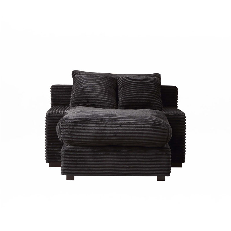 Corduroy Sleeper Sofa Couch, Black