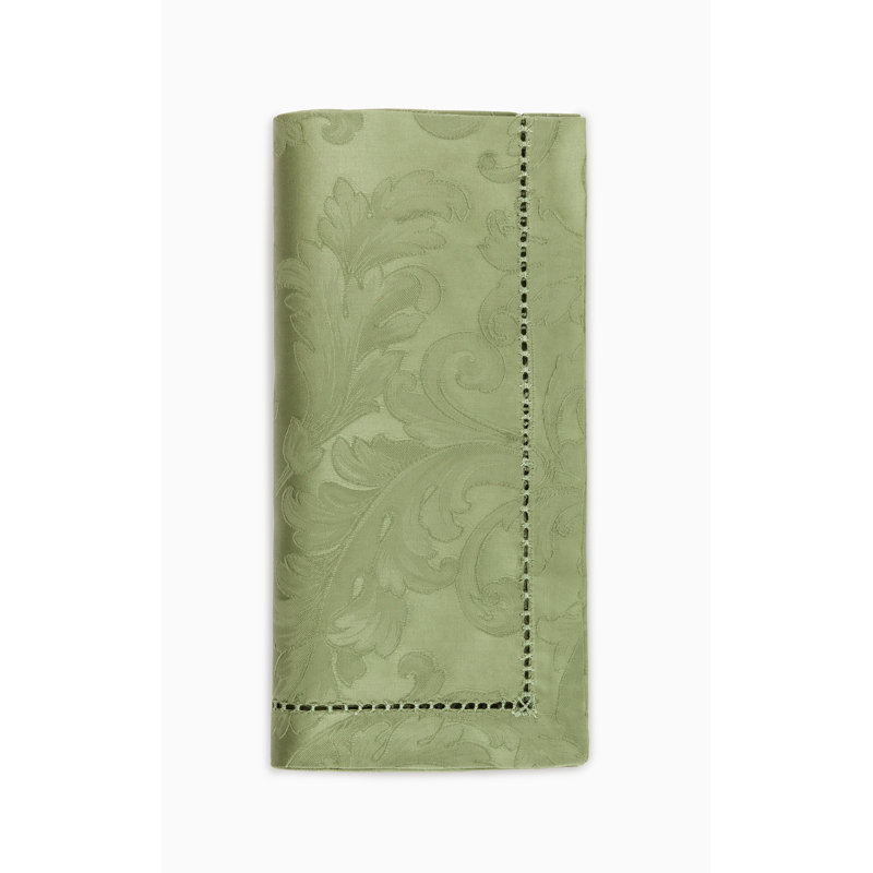 Acanthus Cotton Square Napkins, Sage