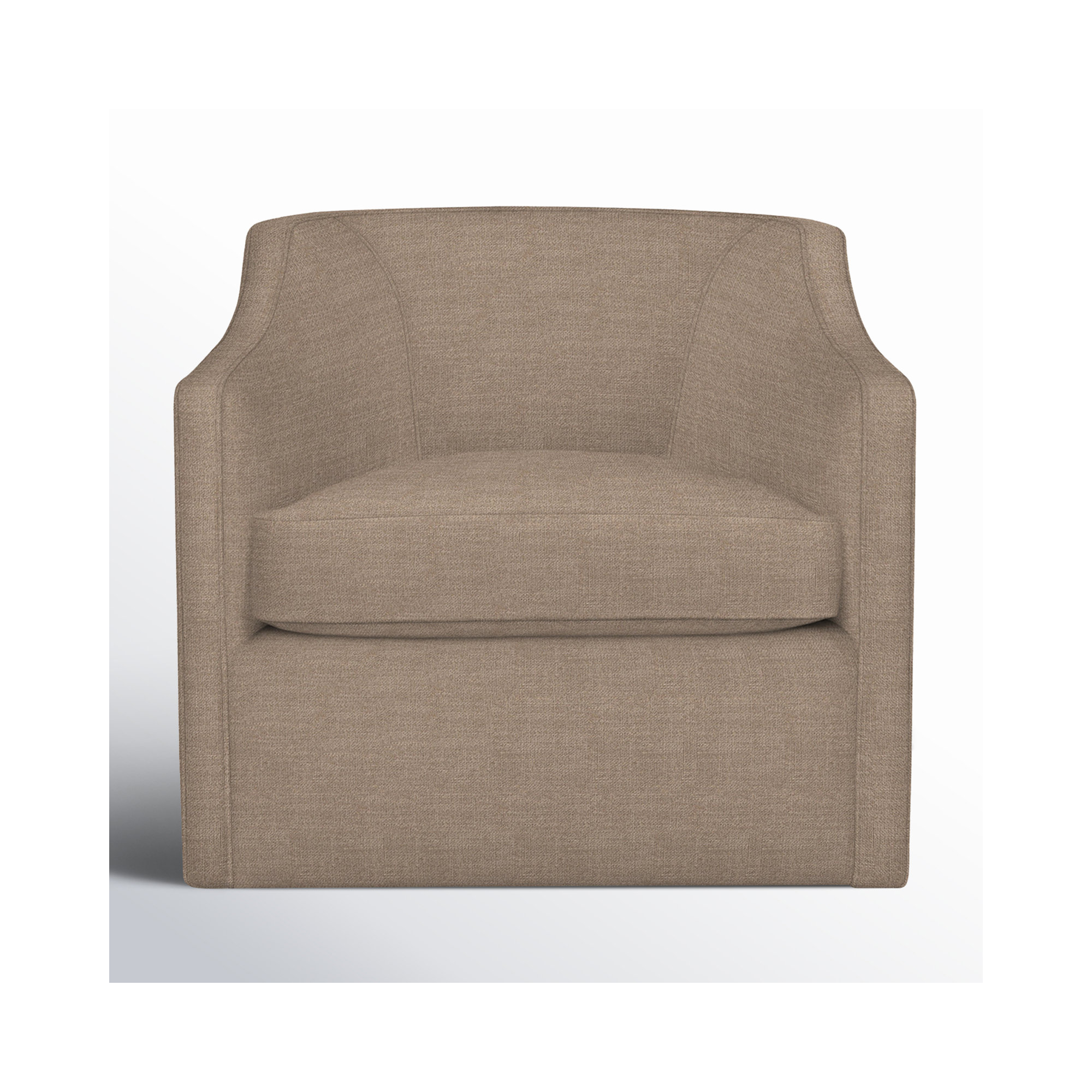 Marietta Upholstered Swivel Armchair, Conversation Linen Basketweave