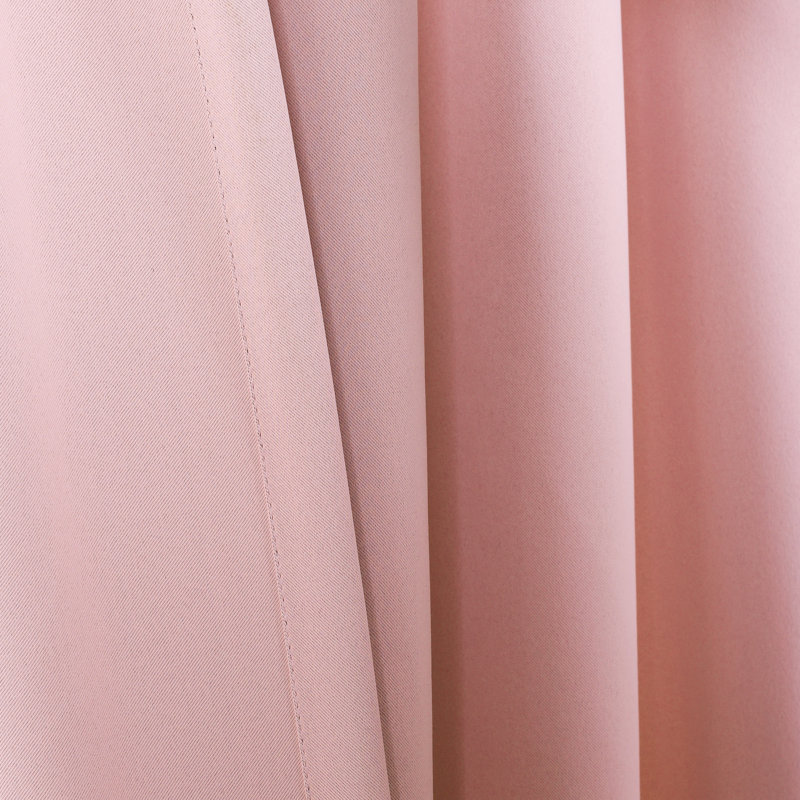 Pink Polyester Blackout Nursery Window Panels with Rod Pocket