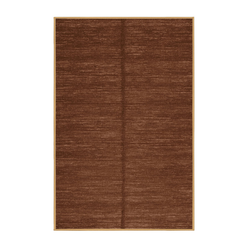 Machine Washable Solid Brown Area Rug, Rectangle 8' x 10'
