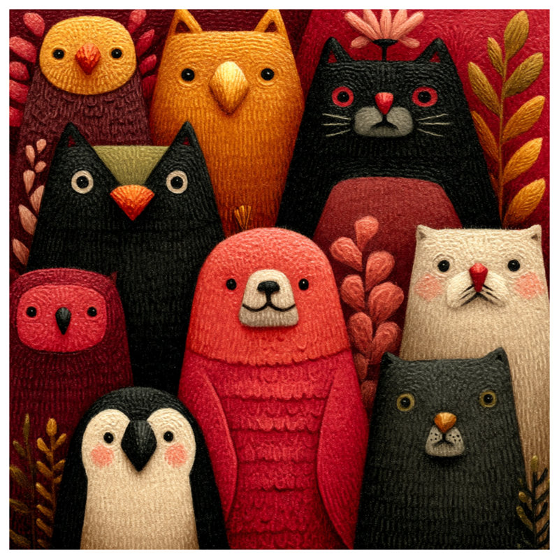 Cute Animal Illustrations Comforter, Très grand lit