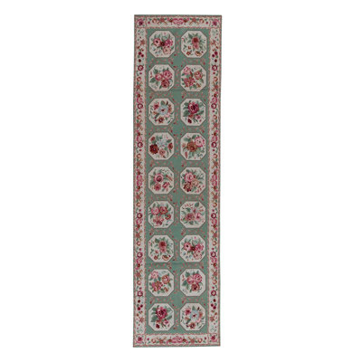 Hand Woven Wool Floral Area Rug