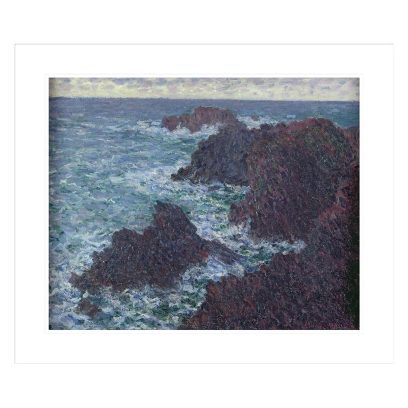 «The Rocks at Belle Île the Wild Coast» par Claude Monet, impression giclée encadrée, H 23,5 po x l 27,46 po