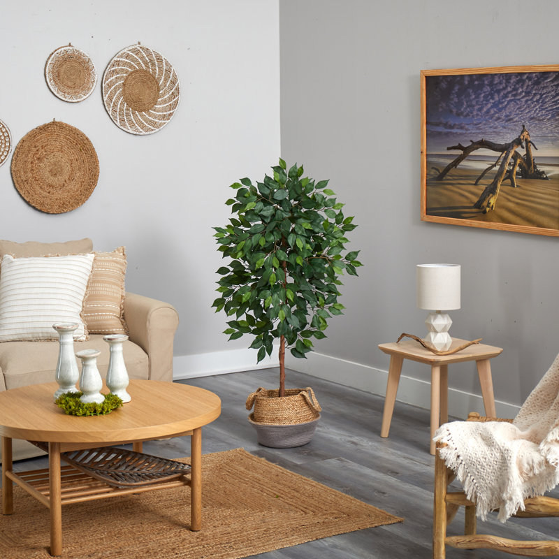 Ficus artificiel 48 po en pot, Noir