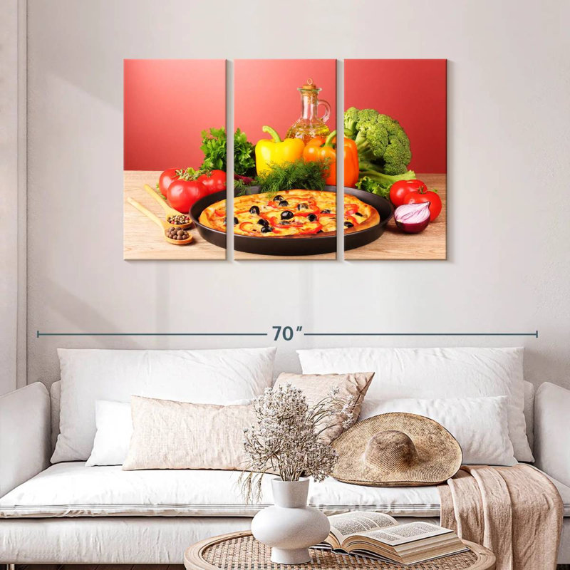 Yarlin Vegetables And Pizza, 28" H x 45" W