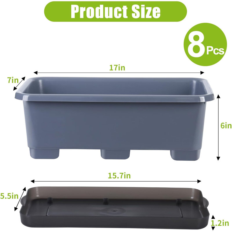 8-pack 17" Window Box Planters