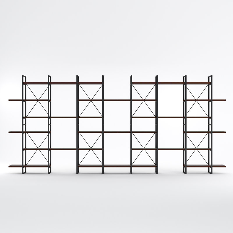 17 Stories Dark Walnut Color Display Etagere Bookcase