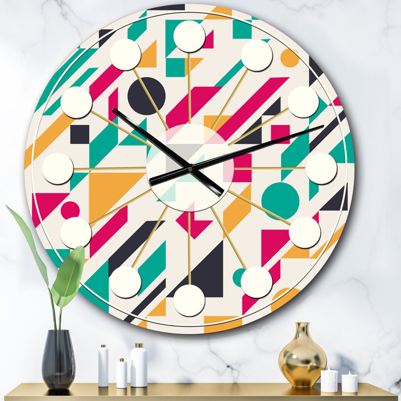 Horloge murale rétro Mid-Century, Surdimensionné