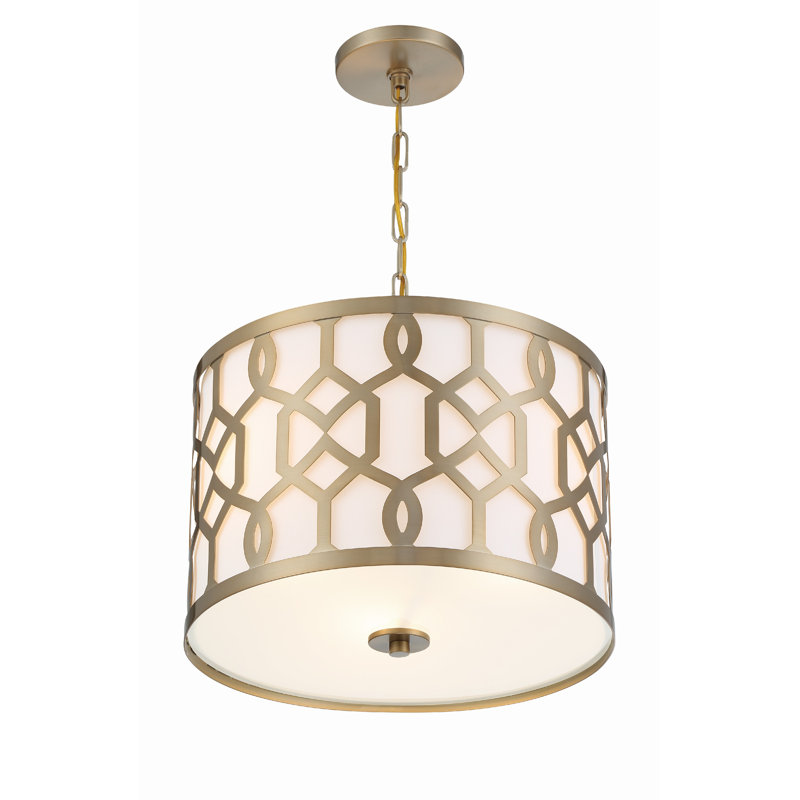 Jennings 5-Light Drum Pendant, Aged Brass, 24.25" 5-Light