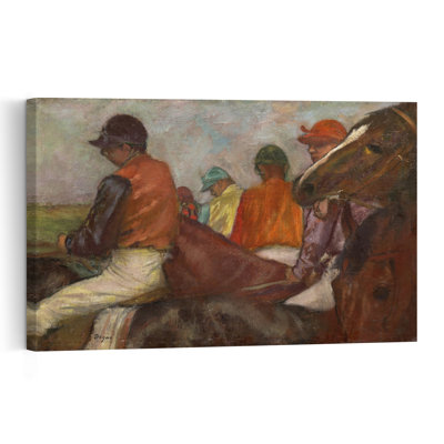 Les Jockeys, vers 1882. Estampe murale abstraite contemporaine représentant un cheval.