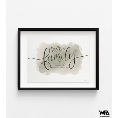 Our Family, Deep Green Watercolor God Poster Print, Our Family Is A Circle Of Strength Print, Family Gift Idea, Church Family Artwork