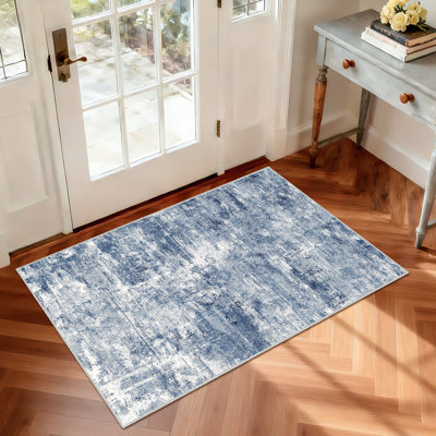 Tapis abstrait lavable - Grand tapis antidérapant pour salon, entrée, chambre, cuisine, aspect vieilli, résistant aux taches, lavable à la machine, brun