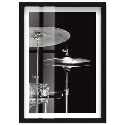 Drum set Jazz Shadowbox Print Framed Photography by Notoriart, Black Frame, 17 x 25