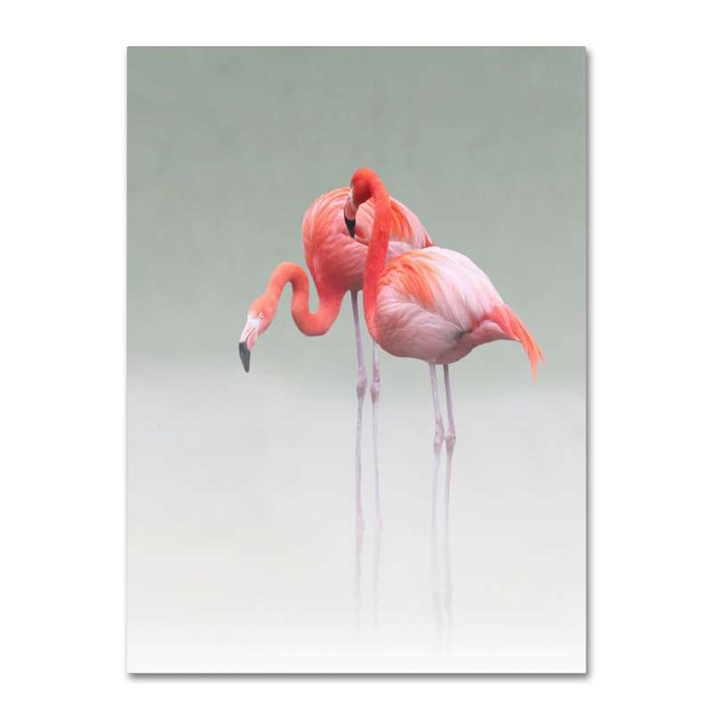 Tropical Flamingo Pair Gallery-Wrapped Canvas Art