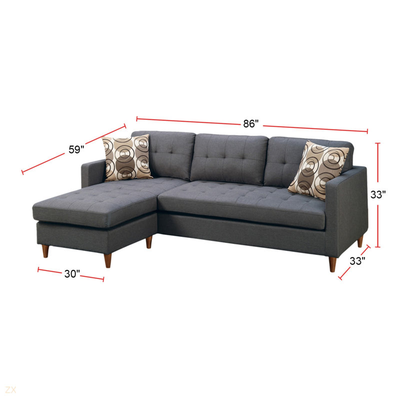Canapé modulaire réversible en tissu d'aspect lin