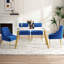 Chaise de salle à manger moderne avec revêtement en velours et pieds dorés Modern-88569653