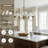 5-light 26"W Antique Brass Modern Spider Chandelier with Glass Shade for Dining Room or Kitchen Island-1030308658