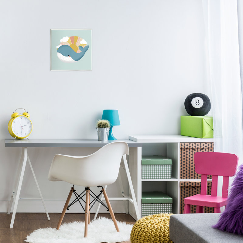 Plaque murale Whale & Sunshine Rays, design par Sarah Hickman
