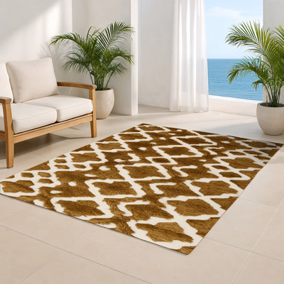 Trellis Brown Indoor and Outdoor Area Rug