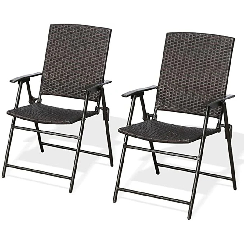 Chaise de salle à manger d'extérieur empilable en osier