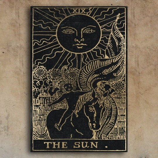 «Spiritual andieux, le soleil, tarot, astrologie», impression sur toile tendue, L 20 po x H 30 po