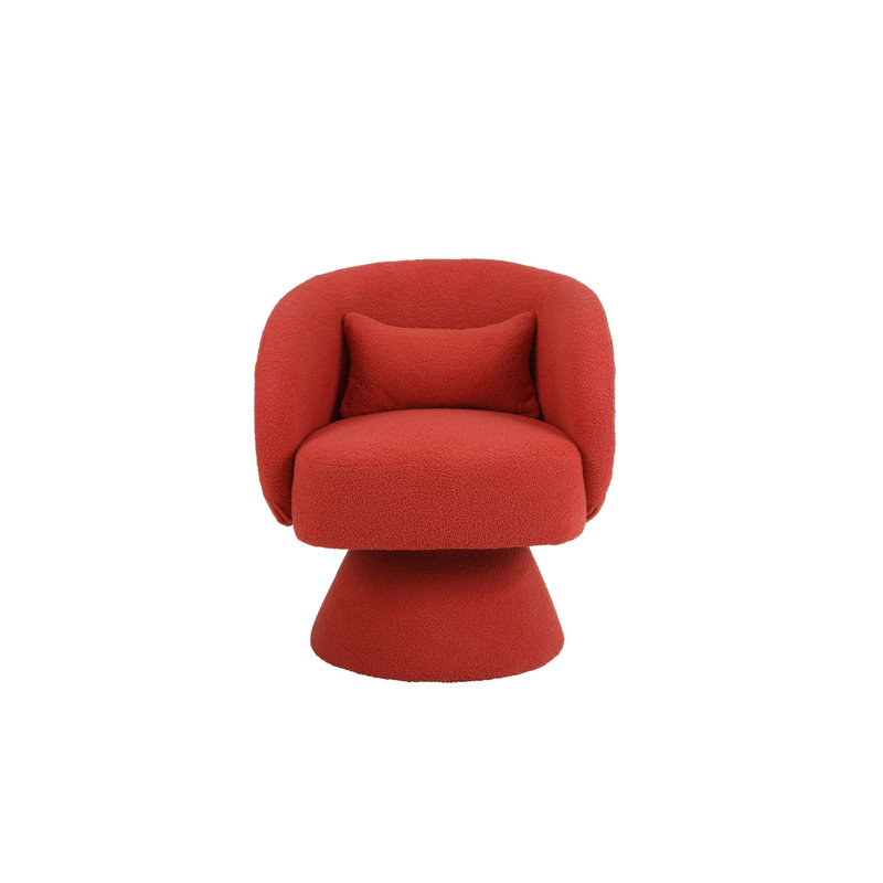 Huertes Upholstered Swivel Armchair, Red Fabric