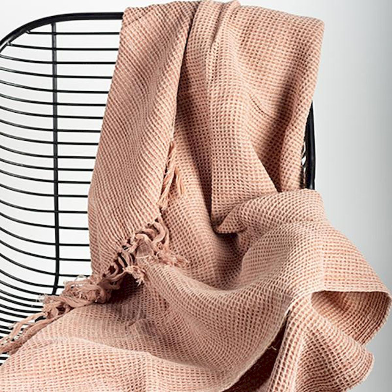 Waffle Throw Blanket, Pink