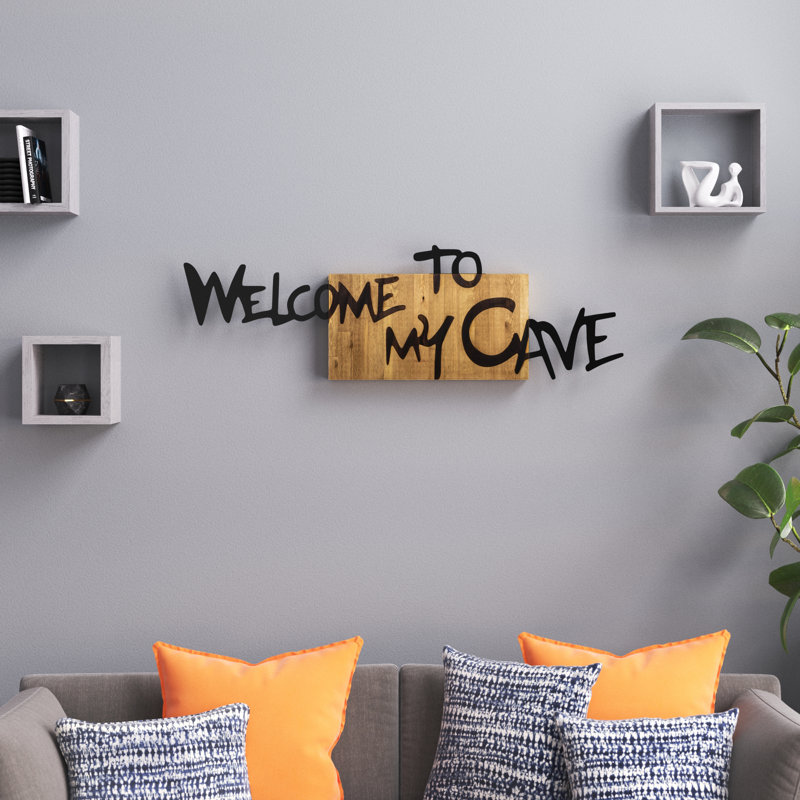 Elegant Decorative Wooden Wall Accessory, Walnut & Black Finish, 50.4 x 1.2 x 15.4 inches | 100% Metal (Thickness: 0.06 inches) & Real Wood (Thickness: 1.2 inches) | Unique Design for Home Décor, Adds Style & Character to Any Room