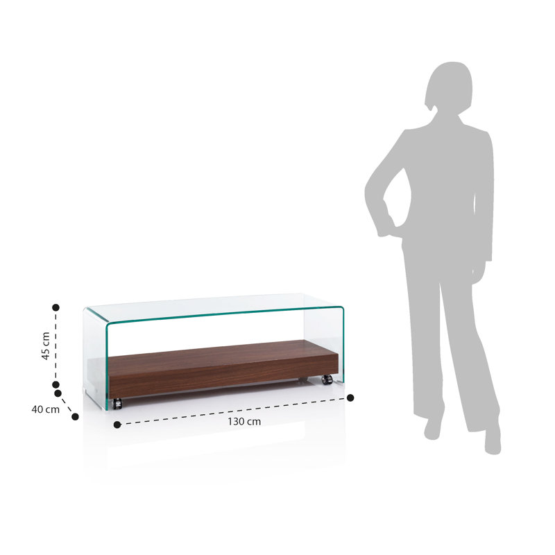 Glenarm TV Stand for TVs up to 65", Clear/Walnut