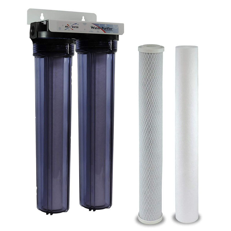 Système de filtration d'eau à 2 étages Max Water (20 x 2,5 pouces) - Sédiments + CTO