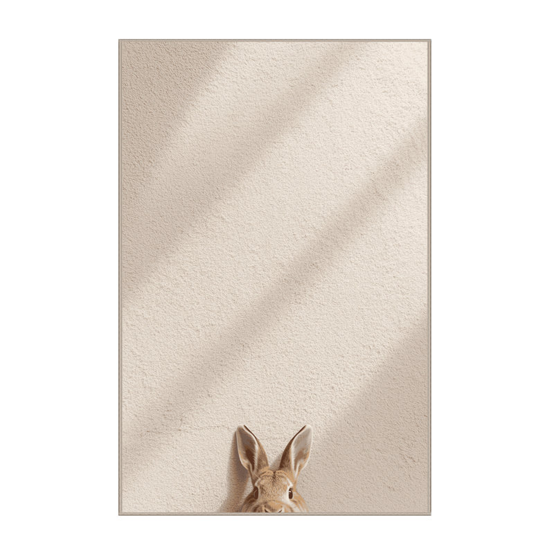 Soft Plush Faulk Easter Modern & Contemporary Abstract Area Rug in Beige – Beige Binding, 8x10