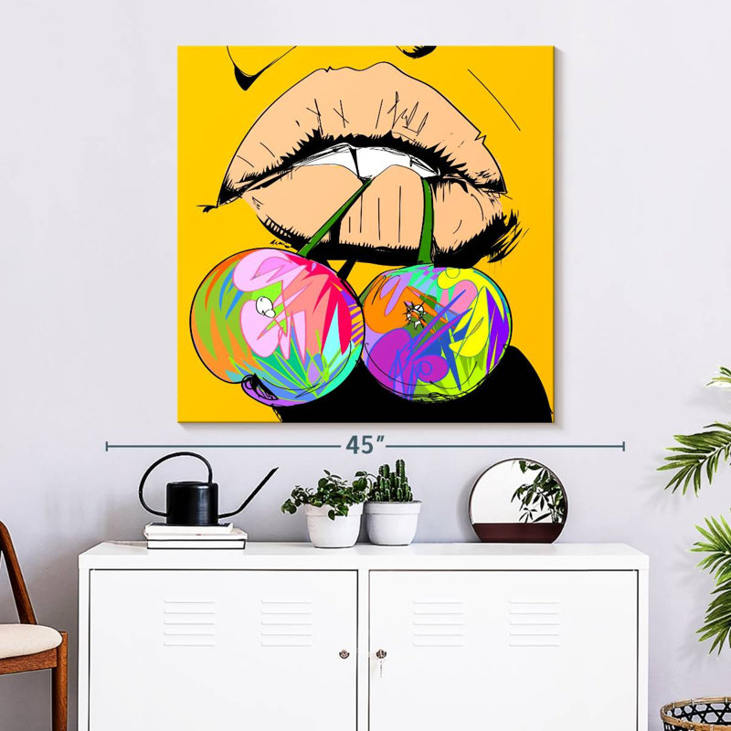 Yarlin Biting Cherries, 20" H x 20" W