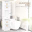 Armoire de rangement pour salle de bain - Lin étroit haut avec porte en acrylique blanc pour les salles de bain et les espaces de vie Porte, tiroir et tablettes minces