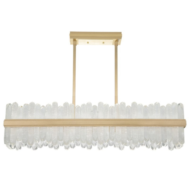 48 - Light LED Kitchen Island Pendant, Brushed Nickel, Pink, 36" Length x 11" Width x 12" Height