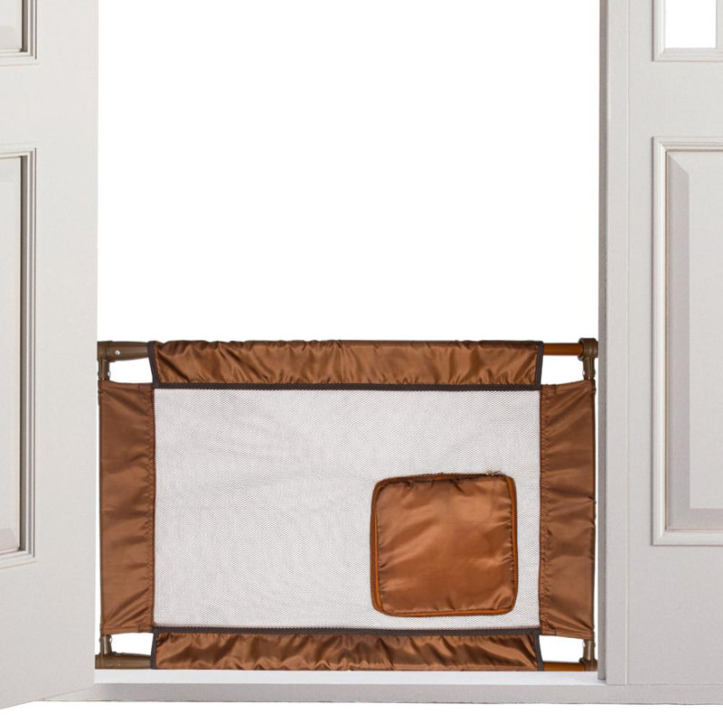 Barrière pour chien pliable et réglable, Brun