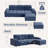105" Modern Modular Cloud Sectional Sofa with Storage Ottoman and Adjustable Backrest-1027912062