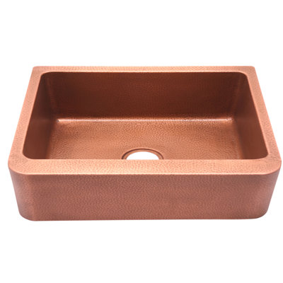 Avena 36'' L Single Bowl Copper Kitchen Sink