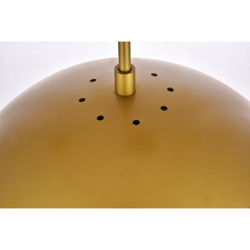 Yearby 1-Light Dimmable Globe Single Pendant, 69" H x 12" W x 12" D, Brass, Frosted White