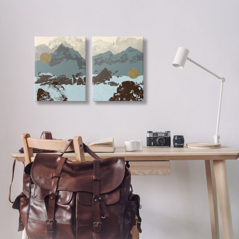 «Mountain Range» par Jacob Green - ensemble de 2 reproductions d'art, H 20 po x l 16 po