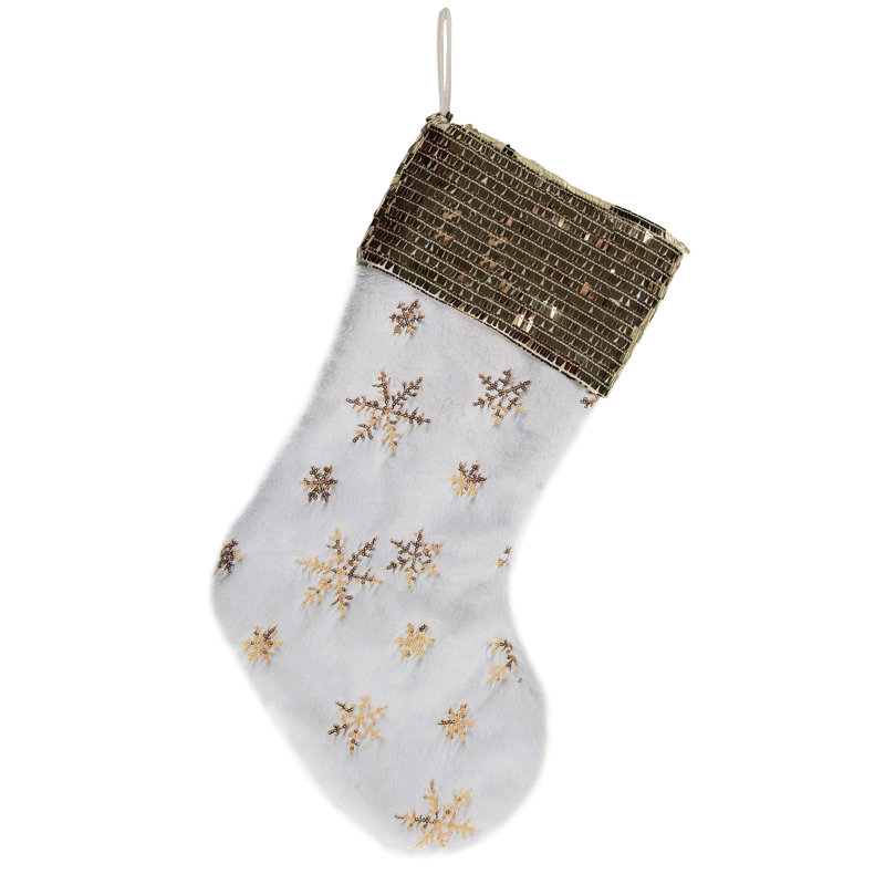 Chaussette de Noël en polyester à paillettes