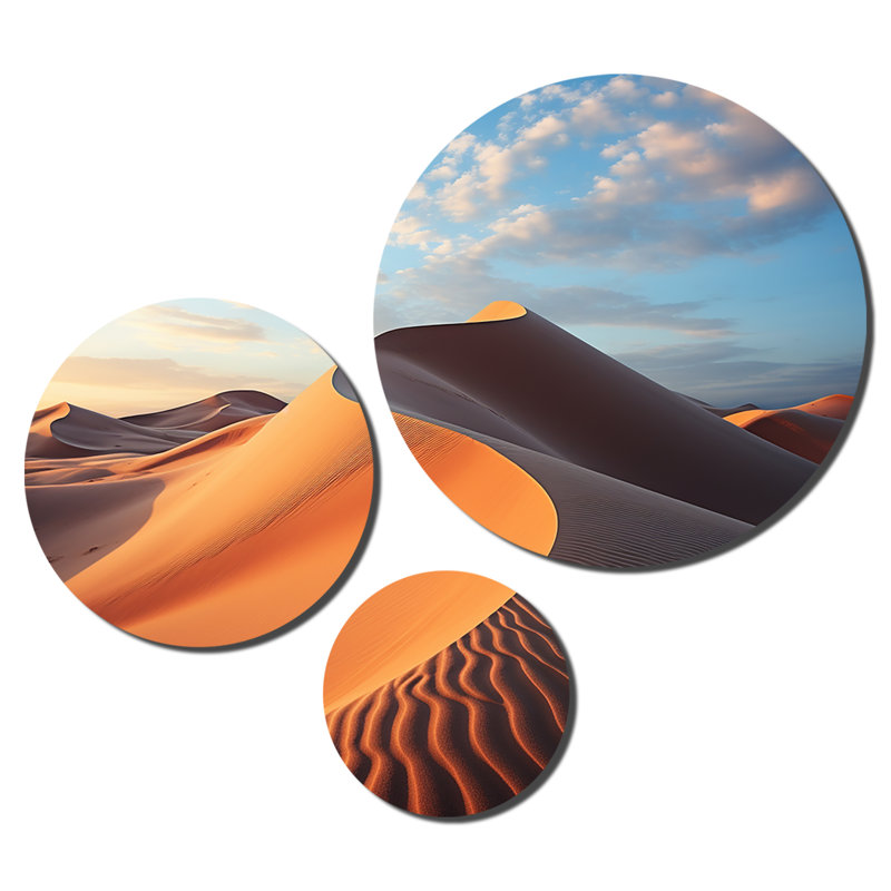 Ensemble de 3 décorations murales Dunes de sable Glamis du désert II