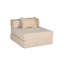 Compresseur à une place en chenille beige avec design convertible, modulaire désossé, sans assemblage, cadre de forme fixe pour plancher de chambre à coucher,